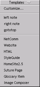 [custom templates menu sample]